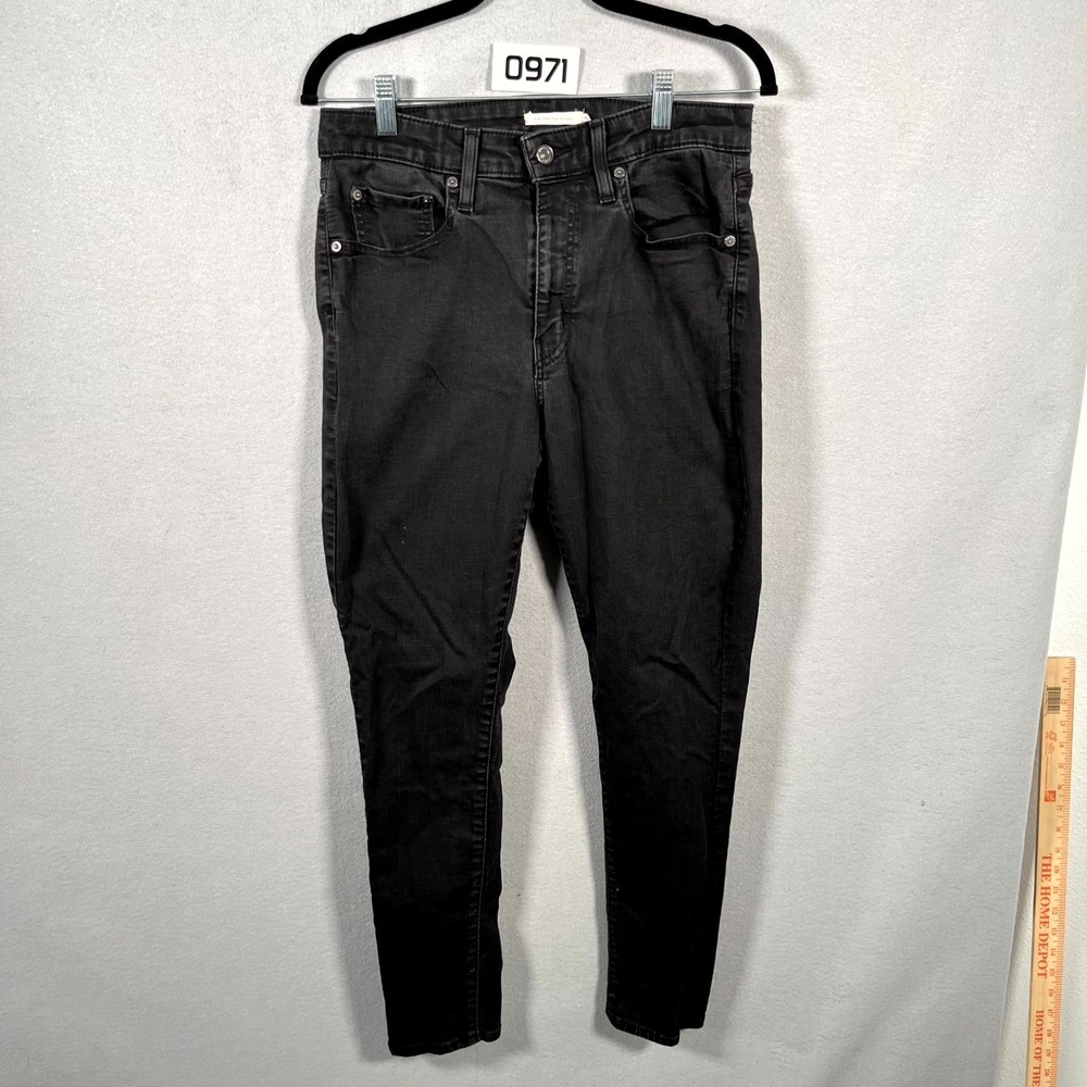 Levi's 721 Jeans Mens 31 Black Denim 5 Pockets Dark Wash High‎ Rise Skinny Leg